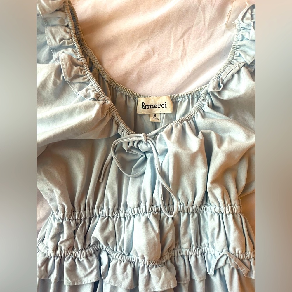 &merci Blue midi peplum top dress